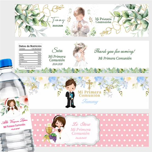 Zwitsal Baby Products - Benutzerdefinierte Mi Primera Kommunion Wasserflasche Etikett